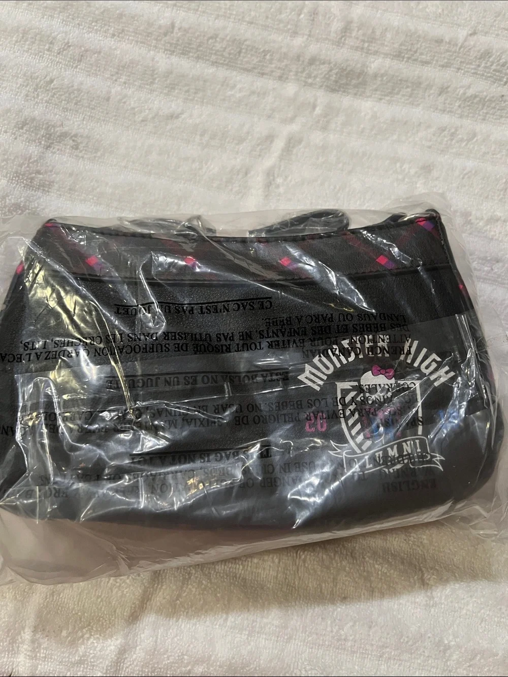 monster high Black and Pink Chain Charm Crossbody Bag